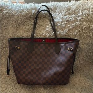 Brown Checkered Tote Bag